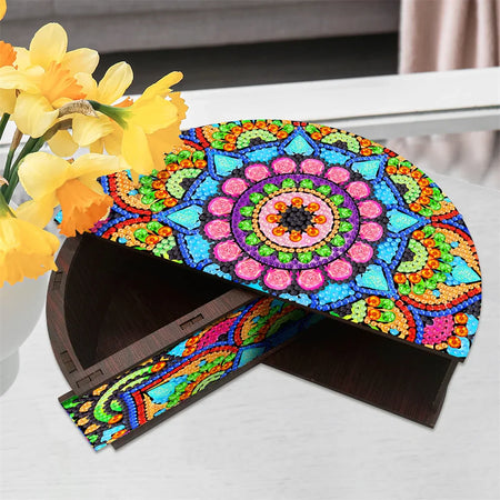 Boîte à bijoux mandala avec peinture diamant