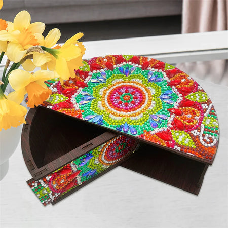 Boîte à bijoux mandala avec peinture diamant