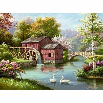 À la campagne en saison - modèle M001 | Tableau de diamant - Automne En forêt Printemps Produit Été