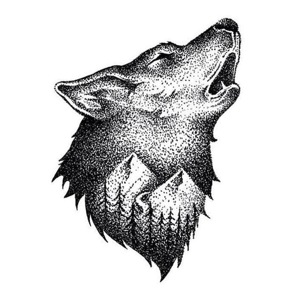 Animaux noir et blanc - modèle M008 | Broderie diamant toile entière - Animaux Autres animaux Chien Loup Produit