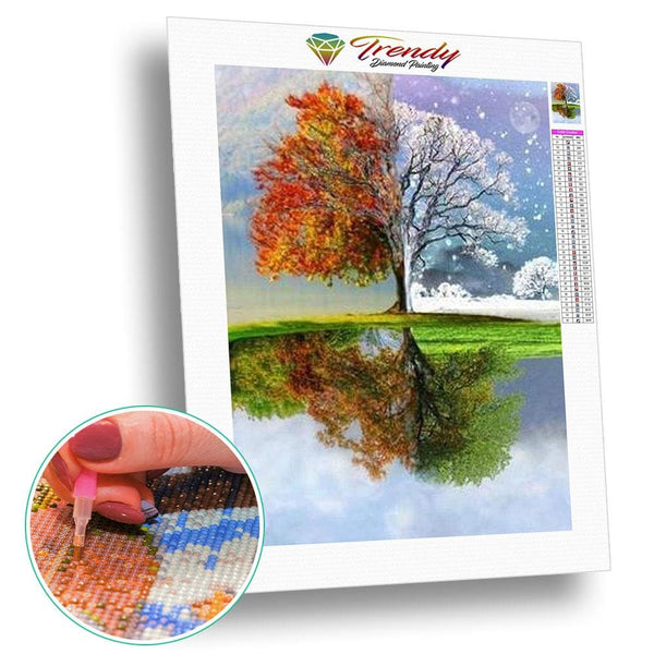 Arbre de vie 4 saisons - modèle M003 | Toile de diamant - Automne Hiver Paysage Printemps Produit