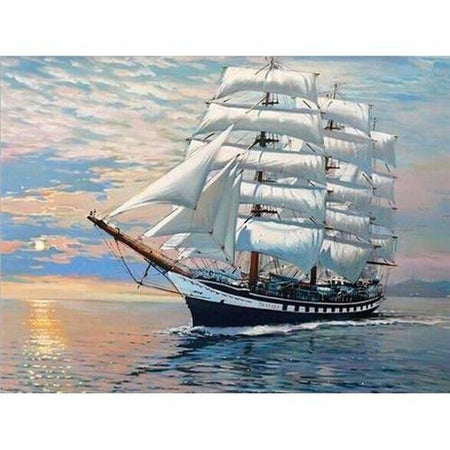 Bateaux à voiles sur la mer - modèle M001 | Kit broderie - Paysage Produit À la mer