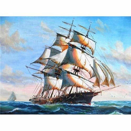 Bateaux à voiles sur la mer - modèle M003 | Broderie diamant - Paysage Produit À la mer