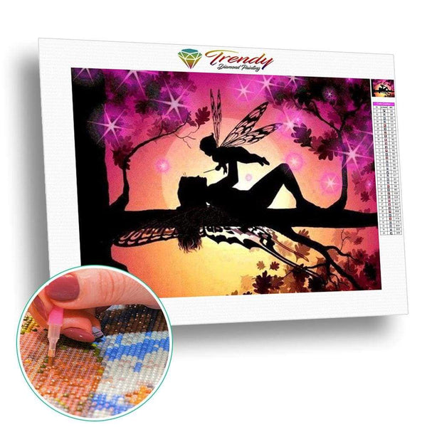 Bébé fée | Kit broderie diamant - 2 + 1 Offert Animaux Dessin Dessin animé Fée