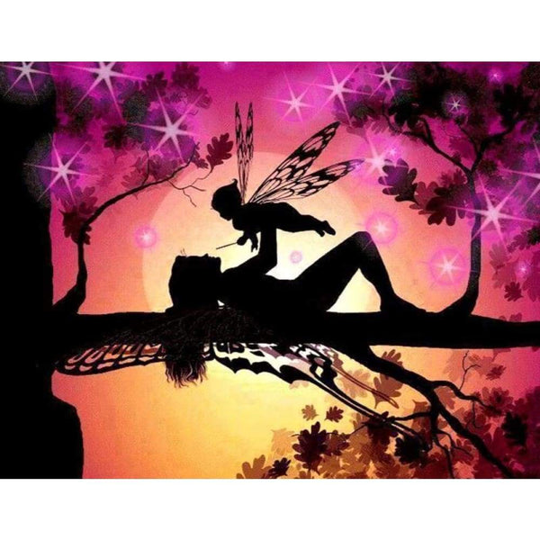 Bébé fée | Kit broderie diamant - 2 + 1 Offert Animaux Dessin Dessin animé Fée