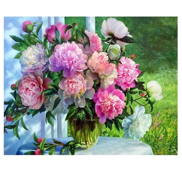Bouquet de pivoines coloré | Toile diamant - Fleur Fleur et plante Produit