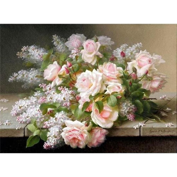 Bouquet de rose rosé | Peinture diamant - Fleur Fleur et plante Produit