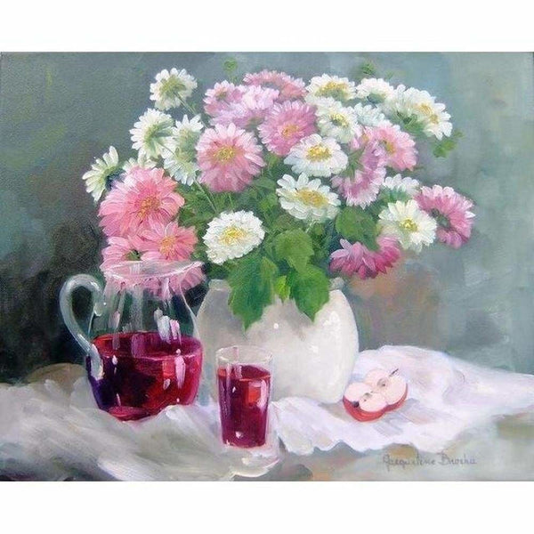 Bouquets de fleurs en peinture - modèle M005 | Broderie diamant kit complet - Fleur Fleur et plante Produit