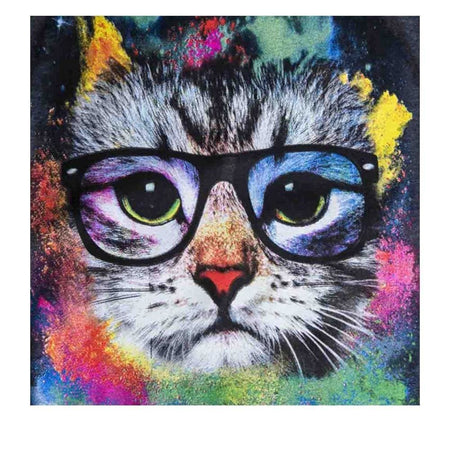 Chat à lunettes | Diamond painting complet - Animaux Chat Produit