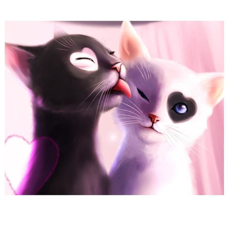 Chats câlins de cur | Broderie diamant - Animaux Chat Produit