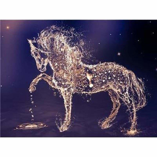 Cheval de cristal deau - modèle M001 | Toile de diamant - Animaux Cheval Produit