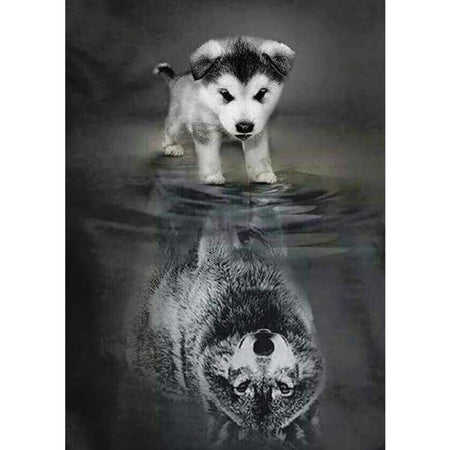 Chien deviendra loup | Diamond painting complet - Animaux Autres animaux Chien Produit
