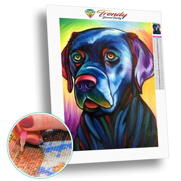 Chien en colorfull arc en ciel - modèle M001 | Toile de diamant - Animaux Chien Produit