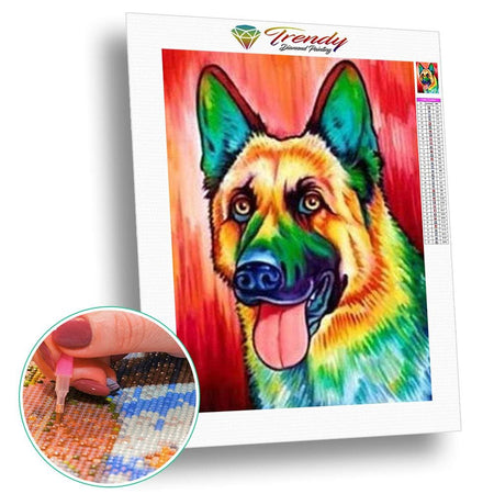 Chien en colorfull arc en ciel - modèle M004 | Diamond Painting - Animaux Chien Produit
