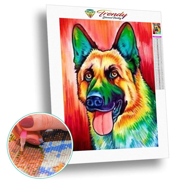 Chien en colorfull arc en ciel - modèle M004 | Diamond Painting - Animaux Chien Produit