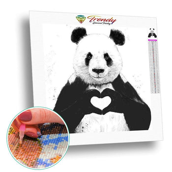 Coeur de panda love | Peinture diamant - Animaux Panda Produit