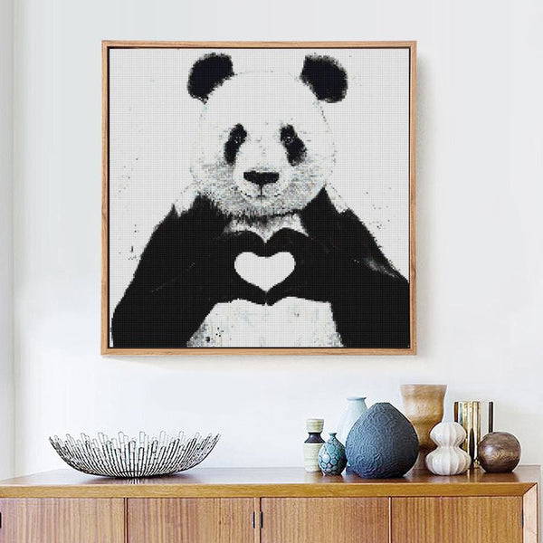 Coeur de panda love | Peinture diamant - Animaux Panda Produit