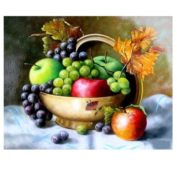 Coupe fruitière | Broderie diamant complet - Mise en scène Paysage Produit