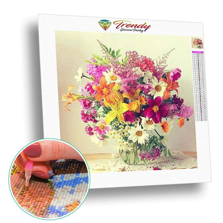 Création florale très colorée - modèle M005 | Broderie diamant complet - Fleur Fleur et plante Produit