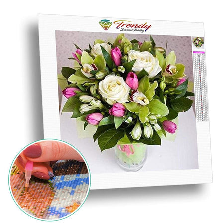 Création florale très colorée - modèle M007 | Broderie diamant kit - Fleur Fleur et plante Produit