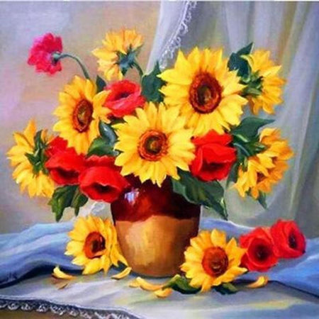 Création florale très colorée - modèle M009 | Broderie point de diamant - Fleur Fleur et plante Produit