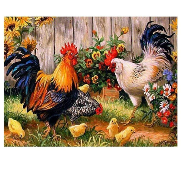 Dans la basse cour | Toile diamant - Animaux Autres animaux Produit