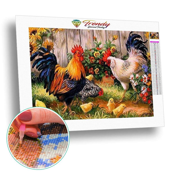 Dans la basse cour | Toile diamant - Animaux Autres animaux Produit