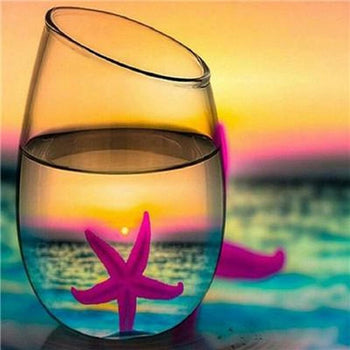 Décor sous les sunlights dans un verre - modèle M001 | Tableau de diamant - Paysage Produit À la mer Été