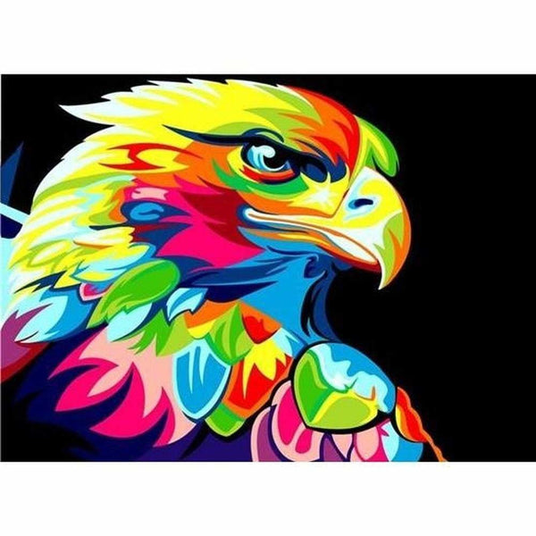 Éléphant aigle caméléon et chien multicolore - modèle M002 | Kit broderie diamant - Animaux Autres animaux Chien Produit Éléphant