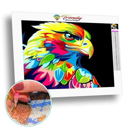 Éléphant aigle caméléon et chien multicolore - modèle M002 | Kit broderie diamant - Animaux Autres animaux Chien Produit Éléphant