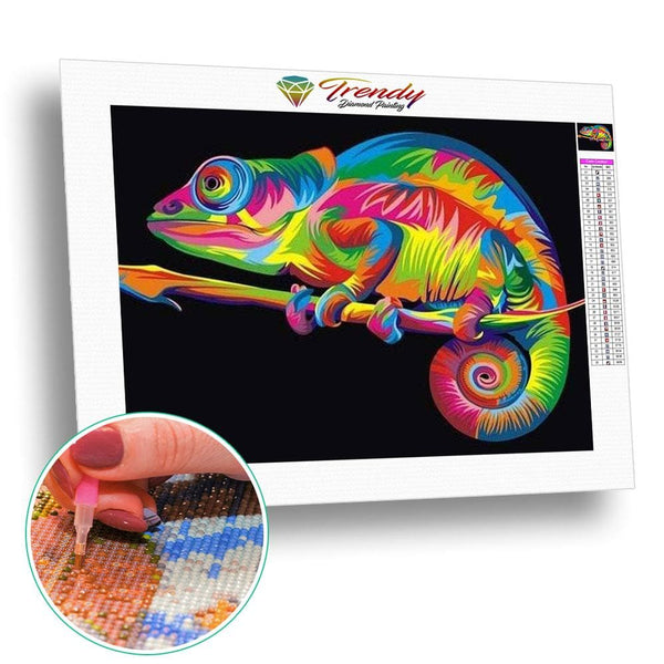 Éléphant aigle caméléon et chien multicolore - modèle M003 | Broderie diamant kit complet - Animaux Autres animaux Chien Produit