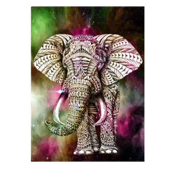 Éléphant Maya | Diamond painting grand format - Animaux Produit Éléphant
