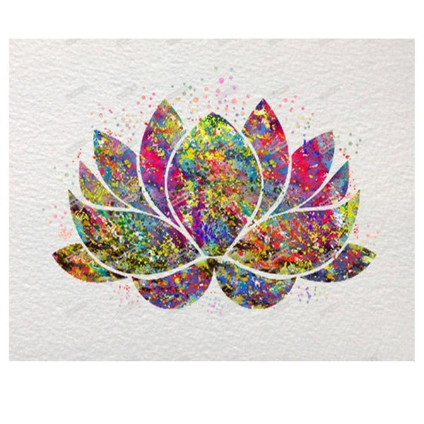 Fleur de lotus multicolor | Broderie diamant - Fleur Fleur et plante Produit Zen