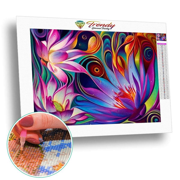 Fleur multicolore | Tableau de diamant - Dessin Dessin Crayon Fleur Fleur et Plante Produit