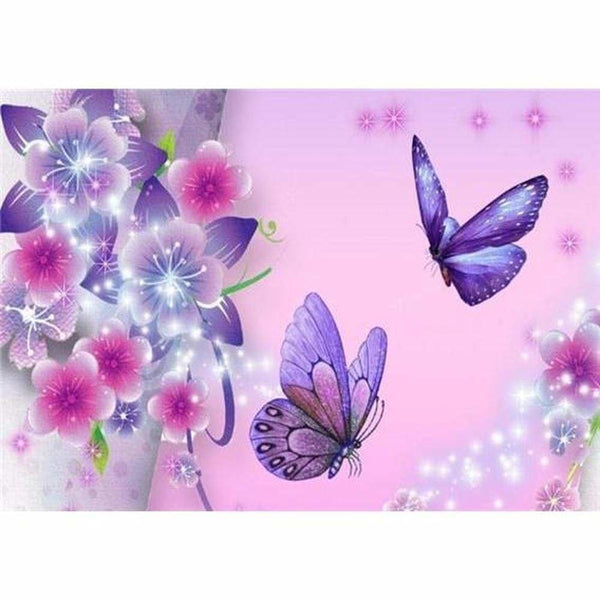 Fleurs et papillons - modèle M002 | Kit broderie diamant - Animaux Dessin Dessin Crayon Fleur Fleur et plante