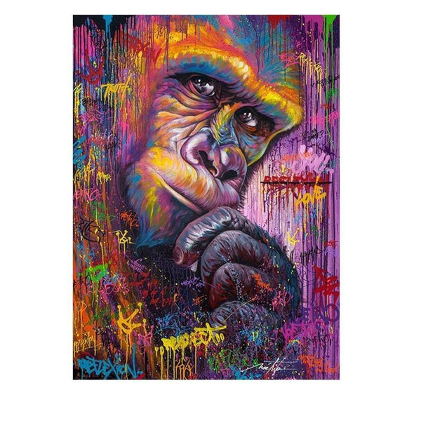 Hum... Le gorille penseur | Toile de diamant - Animaux Autres animaux Produit