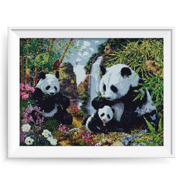 La famille panda | Toile de diamant - Animaux Panda Produit
