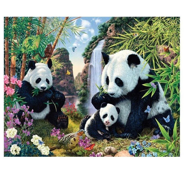 La famille panda | Toile de diamant - Animaux Panda Produit