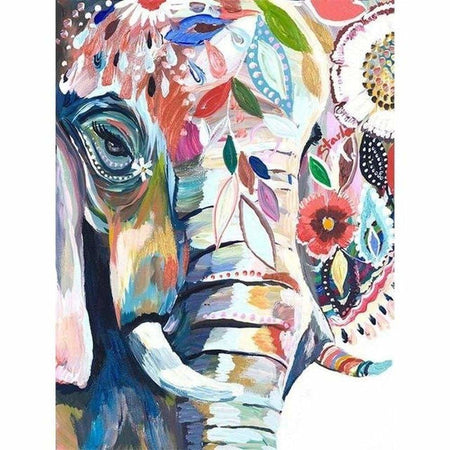 La série danimaux en peinture - modèle M001 | Kit broderie - Animaux Autres Animaux Cheval Produit Éléphant