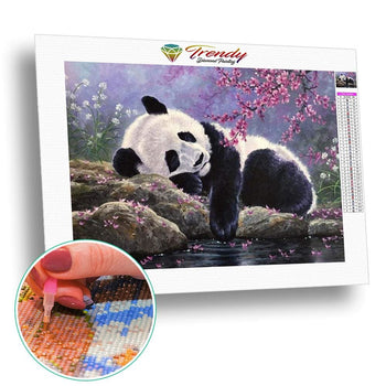 La sieste du panda | Caneva diamant - Animaux Panda Produit