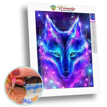 Le loup mystique | Broderie diamant kit complet - Animaux Chien Loup Produit