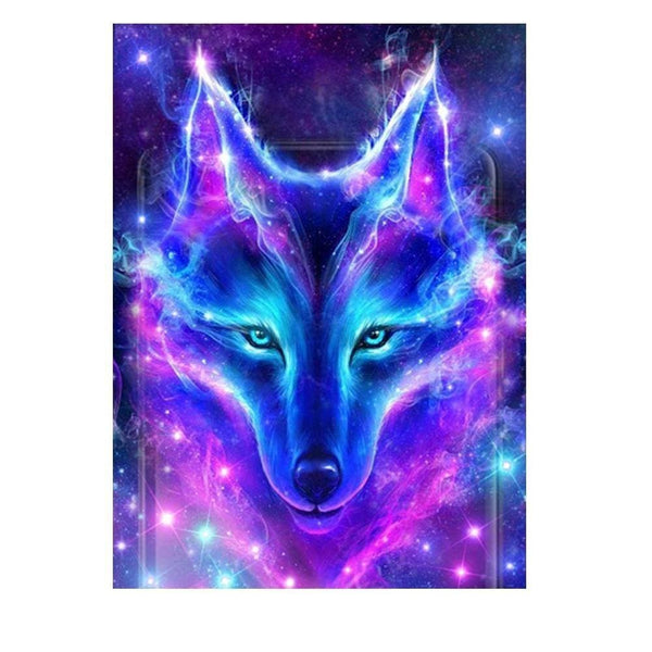 Le loup mystique | Broderie diamant kit complet - Animaux Chien Loup Produit