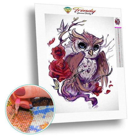 Le mystère du hibou - modèle M002 | Broderie diamant kit - Animaux Oiseau Produit