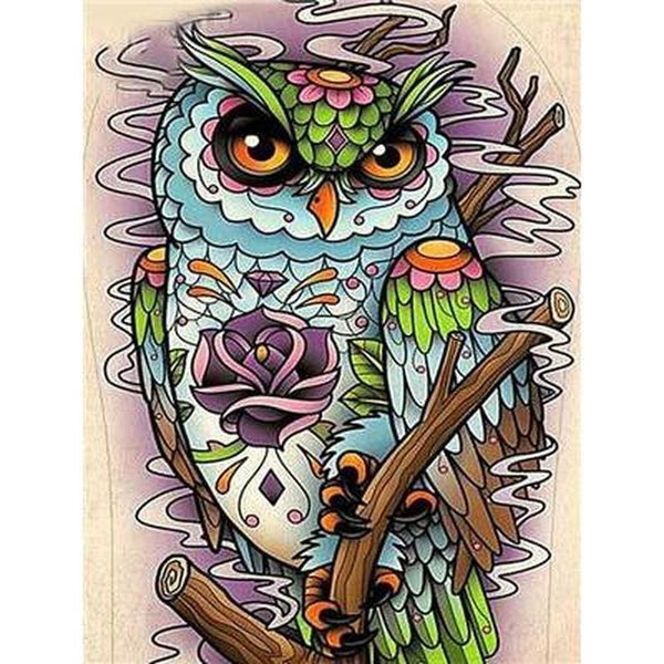 Le mystère du hibou - modèle M003 | Broderie diamant toile entière - Animaux Oiseau Produit