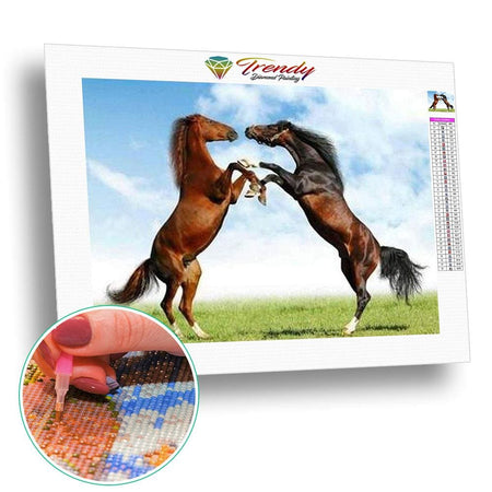 Les chevaux de la liberté - modèle M008 | Caneva diamant - Animaux Cheval Produit