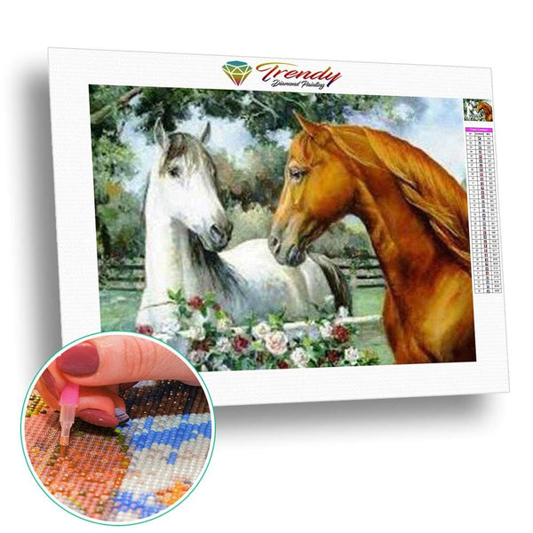 Les chevaux de la liberté - modèle M009 | Toile diamant - Animaux Cheval Produit