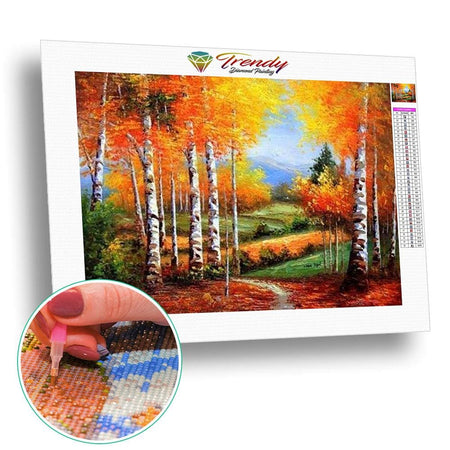 Les couleurs de lautomne - modèle M001 | Broderie diamant toile entière - Automne Paysage Produit