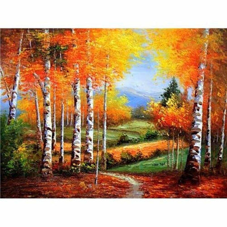 Les couleurs de lautomne - modèle M001 | Broderie diamant toile entière - Automne Paysage Produit