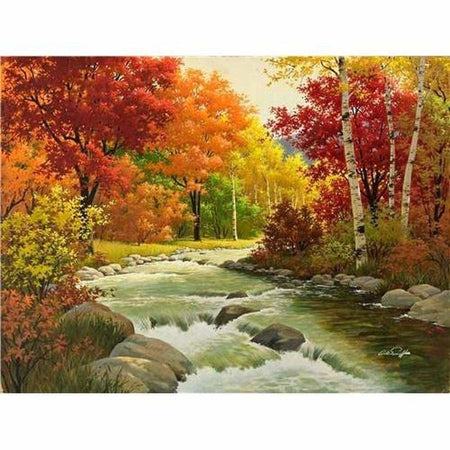 Les couleurs de lautomne - modèle M002 | Broderie point de diamant - Automne Paysage Produit