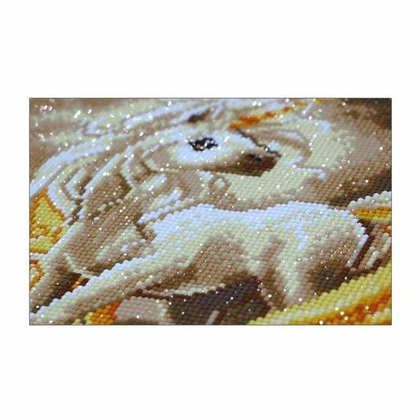 Licorne doré | Diamond painting grand format décoration maison - Animaux Cheval Dessin Dessin animé Licorne